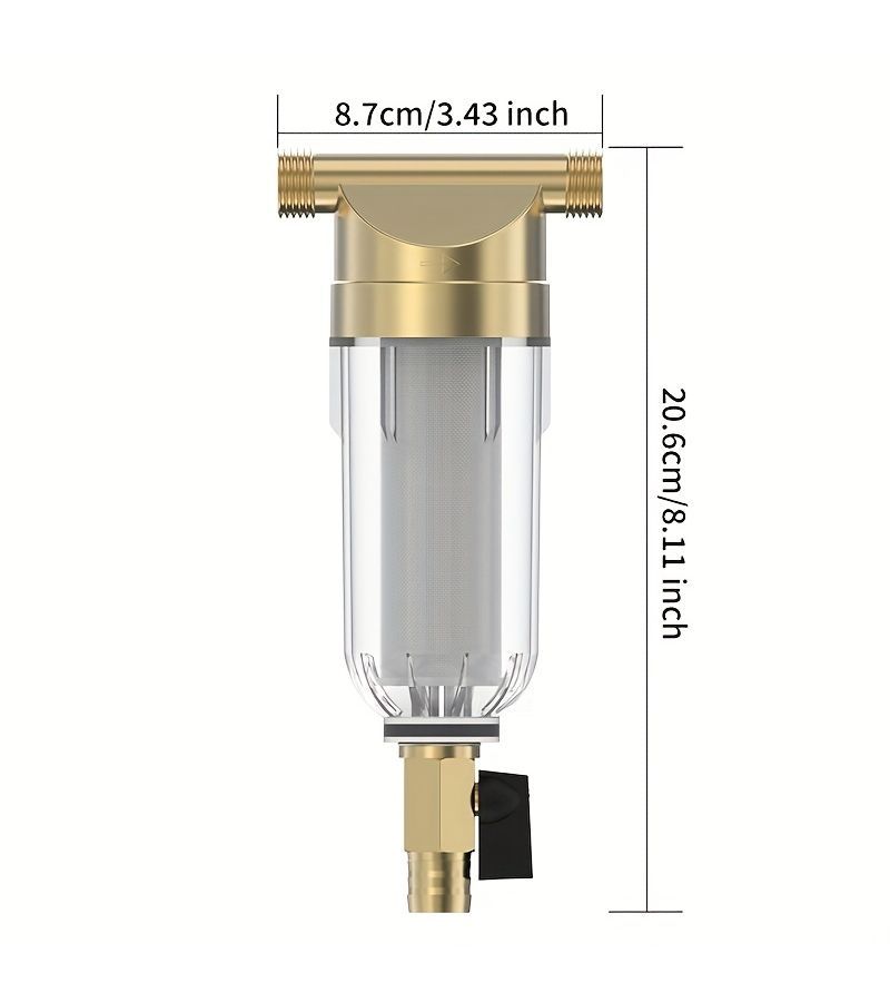 1 2in Pre Filter Backwash Whole House Water Filter With Cleanable Sediment Filter Element - Image 2