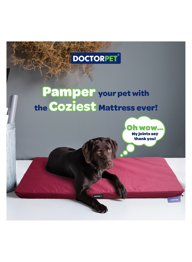 DOCTERPET Doctor Pet Gelato Series Crate Mattress Small - 46x61x6cm - Burgundy - Soft Washable Fabric, Cooling Effect, Eco-Friendly Fill, Non-Slip Base - Ideal for Cats & Small Dogs - Image 2