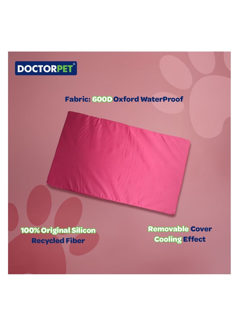 DOCTERPET Doctor Pet Gelato Series Crate Mattress Small - 46x61x6cm - Burgundy - Soft Washable Fabric, Cooling Effect, Eco-Friendly Fill, Non-Slip Base - Ideal for Cats & Small Dogs - Image 4