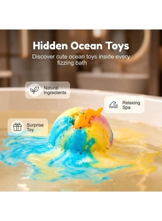 Bath 12 Pieces  Bombs for Kids, Handmade  Bombs with Surprise Toys Inside, Soda Salt Balls, Natural Organic Earth and Sea Bubble s Fizzy Toys to Moisturize Dry Skin for Boys and Girls - Image 4