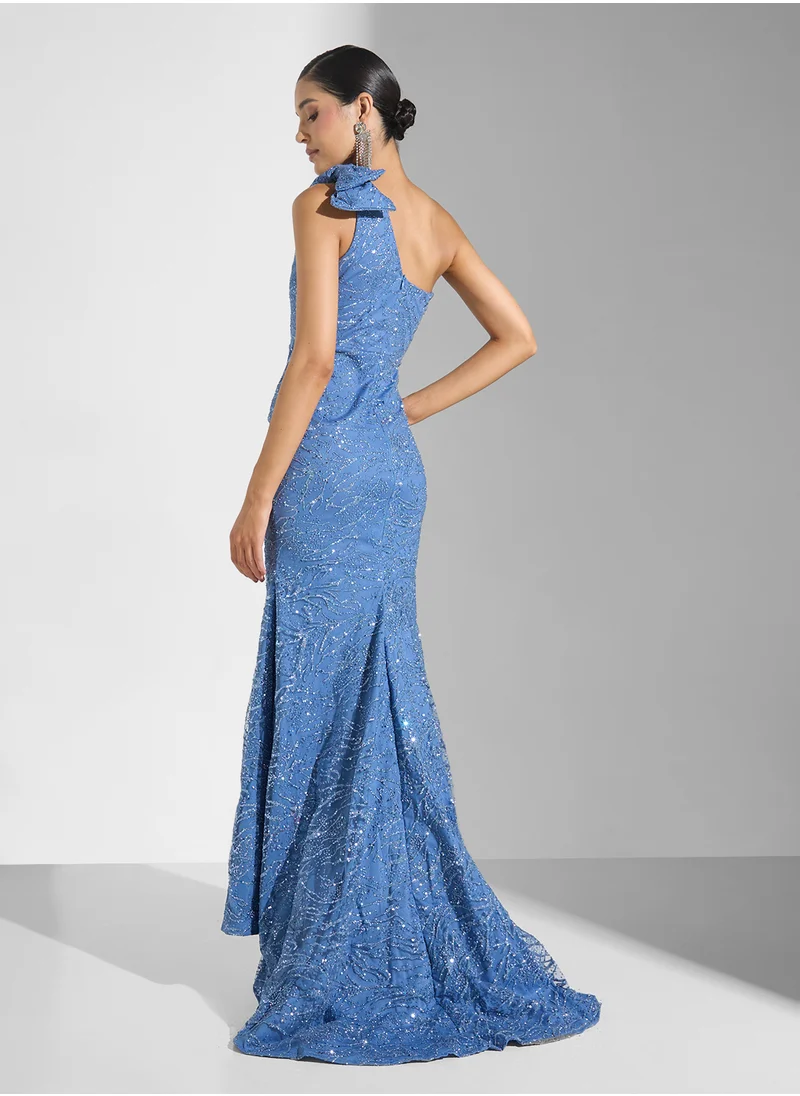 نمشي x One Shoulder Shimmer  Dress