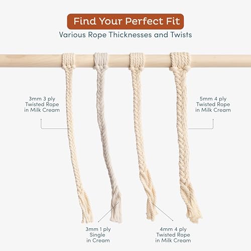 Nook Theory Cotton 3mm Macrame Cord 220 Yards - 4mm 5mm Soft Macrame Rope Perfect for Knots - Supplies for Wall Hangers & Boho Decorations - Cotton String (Cream 3mm 220 Yards) - Image 5