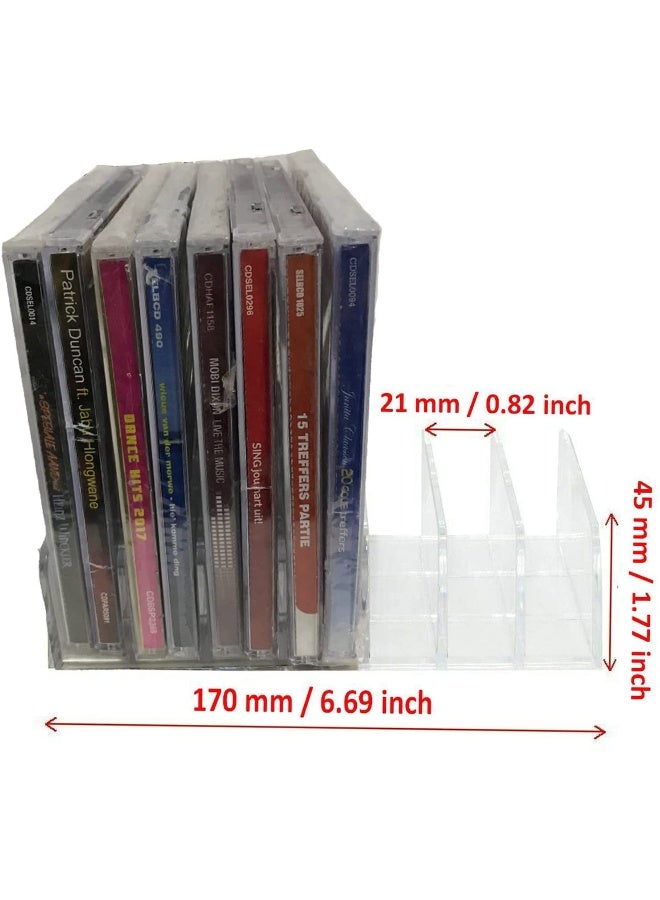 AUXPhome صندوق تخزين DVD/CD أكريليك شفاف حامل أقراص مضغوطة - صينية أقراص مضغوطة تحمل حتى 14 علبة أقراص مضغوطة لتخزين وتنظيم الوسائط على الرفوف للمطبخ/الحمام/الخزائن. - Image 2