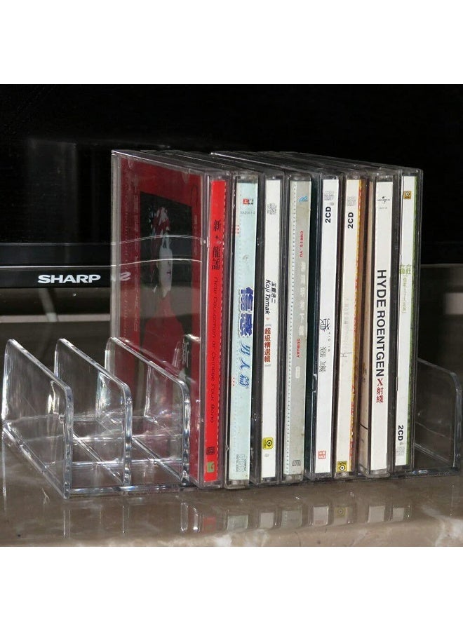 AUXPhome صندوق تخزين DVD/CD أكريليك شفاف حامل أقراص مضغوطة - صينية أقراص مضغوطة تحمل حتى 14 علبة أقراص مضغوطة لتخزين وتنظيم الوسائط على الرفوف للمطبخ/الحمام/الخزائن. - Image 1