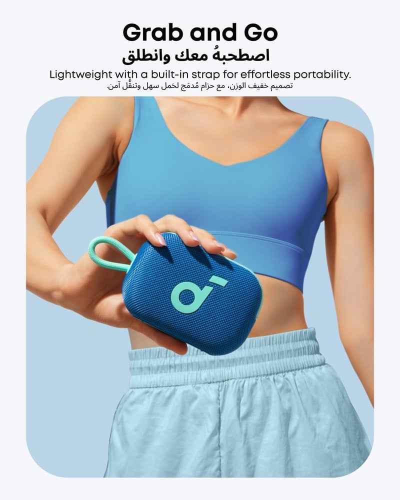 soundcore Select 4 Go Ultra Portable Bluetooth Speaker by Anker, 20H Playtime, IP67 مقاوم للماء ومقاوم للغبار, قابل للعوام, قابل للتخصيص Pro EQ, إقران ستيريو لاسلكي, مثالي للمنزل, في الهواء الطلق, المشي لمسافات طويلة - Image 3