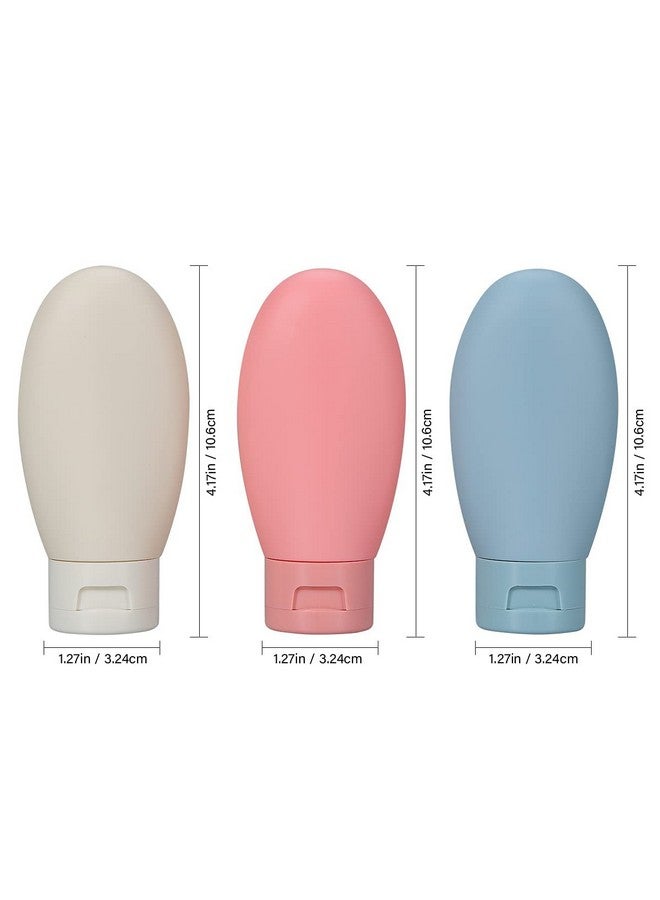 NILKANTH SHOPPERS 3 Pcs Travel Bottles Set 60Ml Travel Bottles & Containers Small Mini Empty Plastic Squeeze Bottles For Travel Toiletries Shampoo And Conditioner With Storage Bag - Multicolor - Image 2