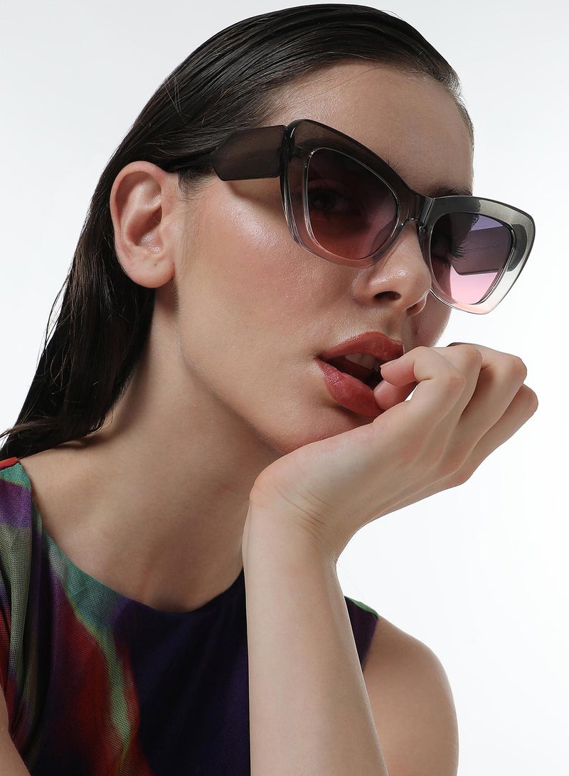 Haute Sauce Women's The City Cateye Sunglasses For Casual Wear | One-Size | Charcoal Black Polycarbonate Frame | Midnight Black Polarized Lens | Full Rim | Eyewear For Woman & Girls - Image 2