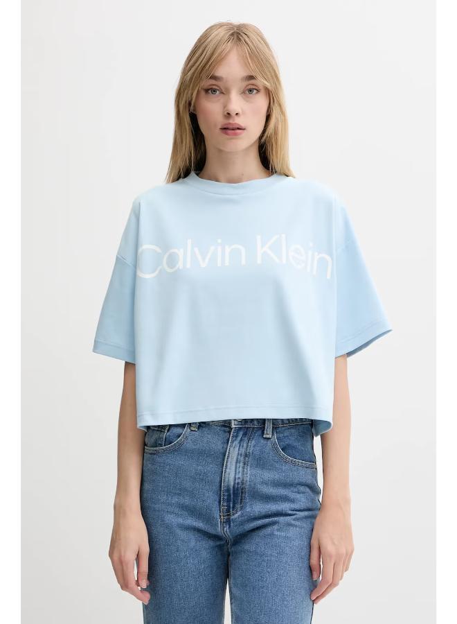 كالفن كلاين تيشيرت بياقة دائرية مزين بشعار العلامة التجارية - Image 1