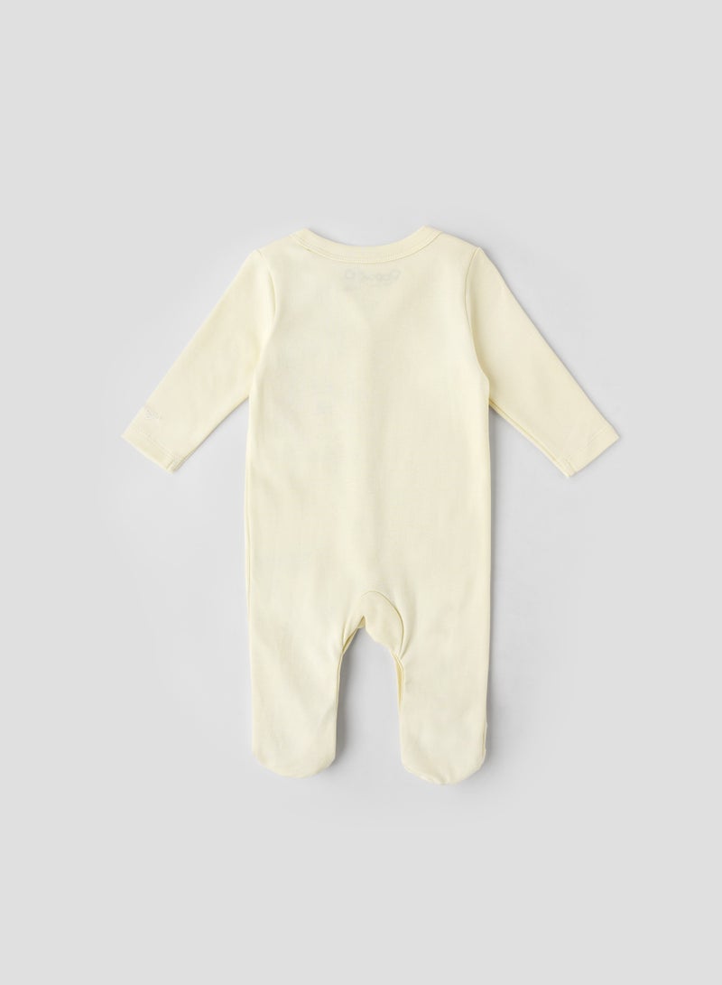 POPEES Full Sleeve Cotton Sleep Suit for Baby Girls – Soft Footed Romper | Newborn Nightwear Onesie with Snap Buttons - Image 2