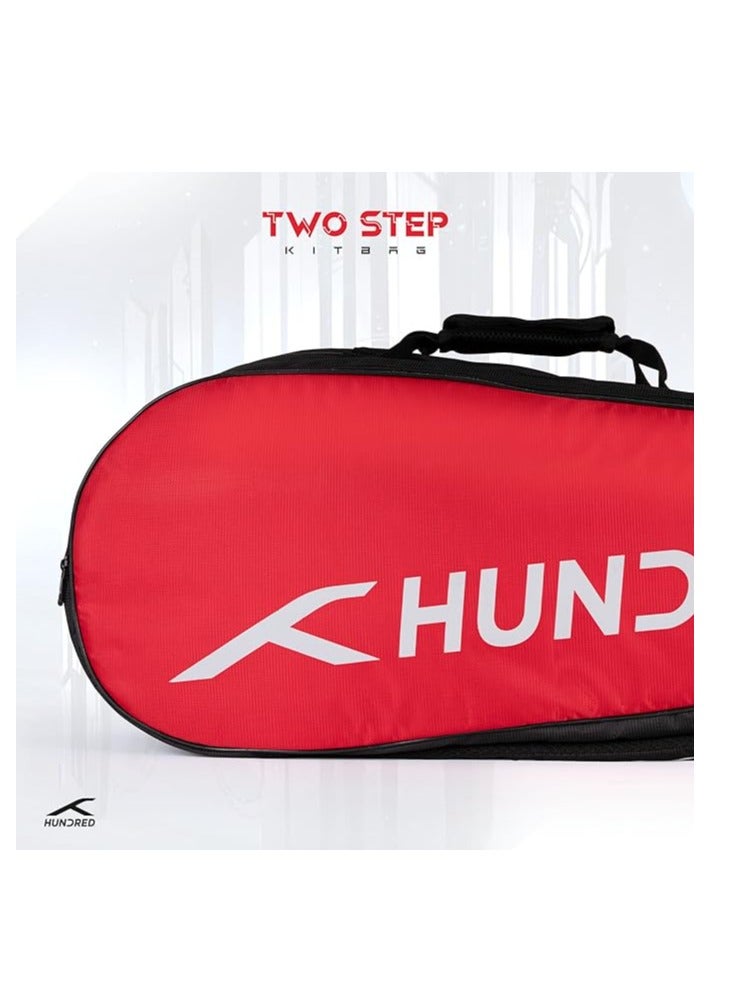 HUNDRED Two Step Badminton and Tennis Racquet Kit Bag | Size: Medium/6in1 | Polyester | Multiple Compartment with Side Pouch | Easy-Carry Handle | Padded Back Straps | Front Zipper Pocket  - Image 5