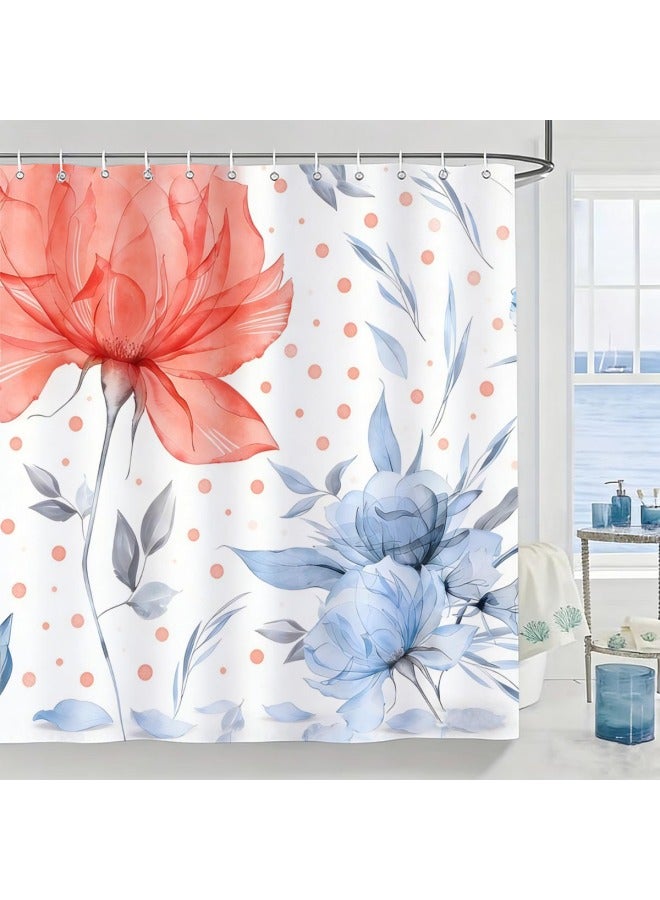 Plaid Waterproof Shower Curtain, Mildew-resistant Bathroom Shower Parion Curtain