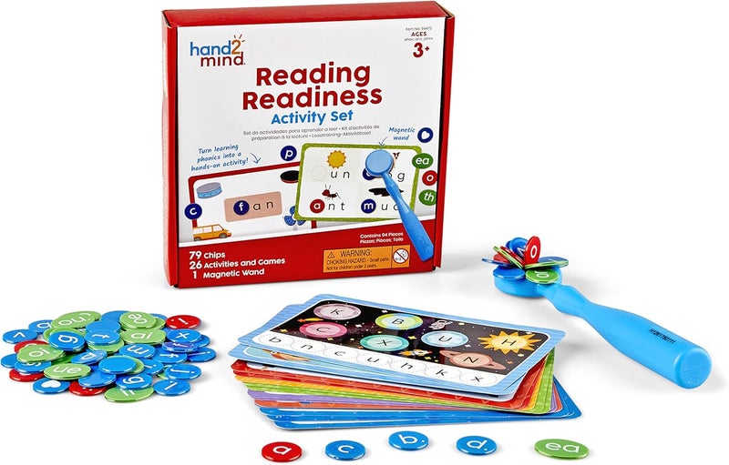 hand2mind hand2mind Reading Readiness Activity Set Magnetic Wands and Chip Set Learn to Spell for Kids Spelling Toys CVC Words for Kindergarten Learning Letters Science of Reading Manipulatives - Image 1
