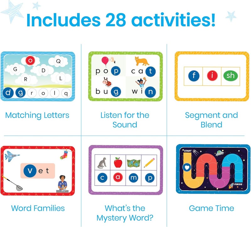hand2mind hand2mind Reading Readiness Activity Set Magnetic Wands and Chip Set Learn to Spell for Kids Spelling Toys CVC Words for Kindergarten Learning Letters Science of Reading Manipulatives - Image 3
