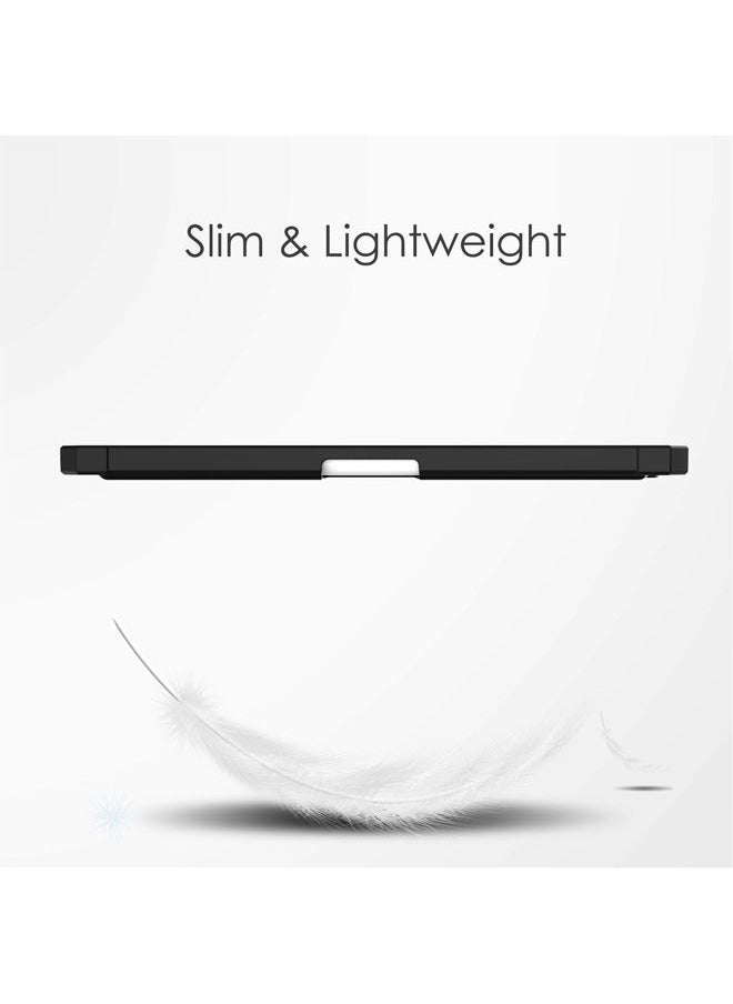 iPad Mini 6 Case 8.3 inch, Trifold Flip Slim Leather with Pen Holder, Auto Wake Sleep, Smart Magnetic Cover Clear Acrylic Back Shockproof Case for iPad Mini 6 8.3 inch(Black) - Image 2