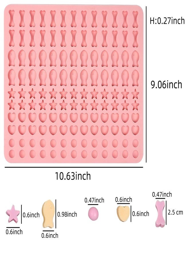 EDUEE Dog Treat Molds 130 Cavity Mini Silicone Molds Star Heart Bone Fish Roud Shape for Baking Biscuits, Cookie, Candy, Chocolate, Gummy, Cookie - Image 2