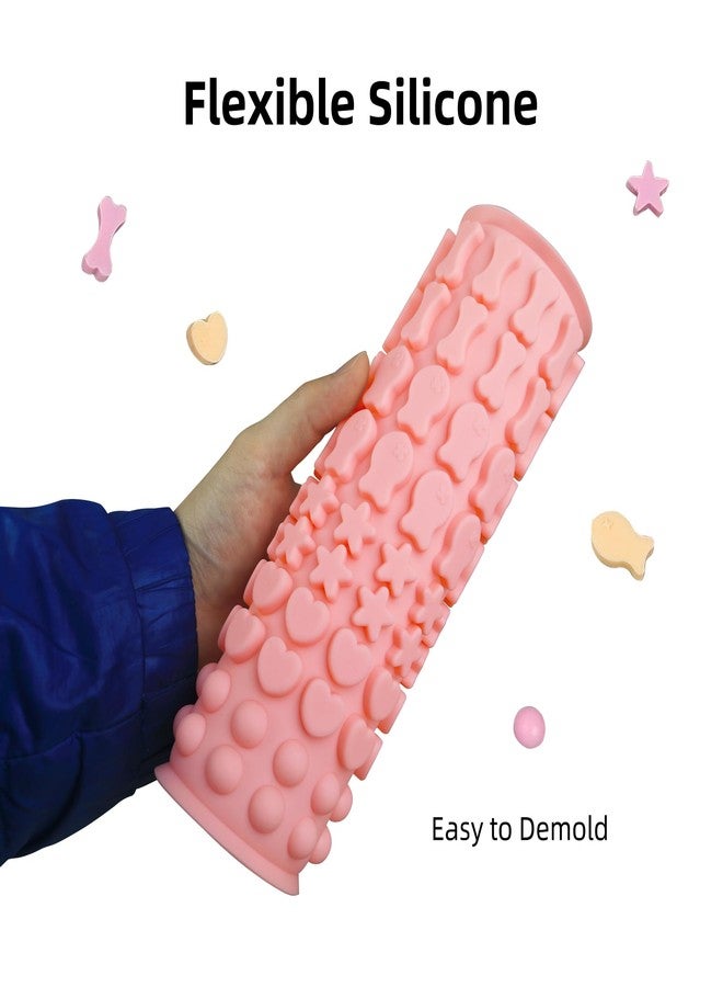 EDUEE Dog Treat Molds 130 Cavity Mini Silicone Molds Star Heart Bone Fish Roud Shape for Baking Biscuits, Cookie, Candy, Chocolate, Gummy, Cookie - Image 4
