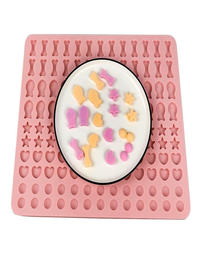 EDUEE Dog Treat Molds 130 Cavity Mini Silicone Molds Star Heart Bone Fish Roud Shape for Baking Biscuits, Cookie, Candy, Chocolate, Gummy, Cookie - Image 5