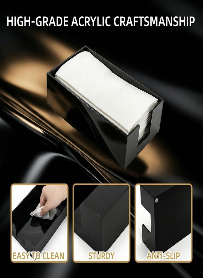 Cididu 2 Pack Acrylic Napkin Holder, Black Guest Towel Holder Tray for Bathroom, 0.12'' Thickness Disposable Paper Hand Towel Storage Tray, Modern Flat Napkin Holders for Kitchen Table Dinning Party - Image 4
