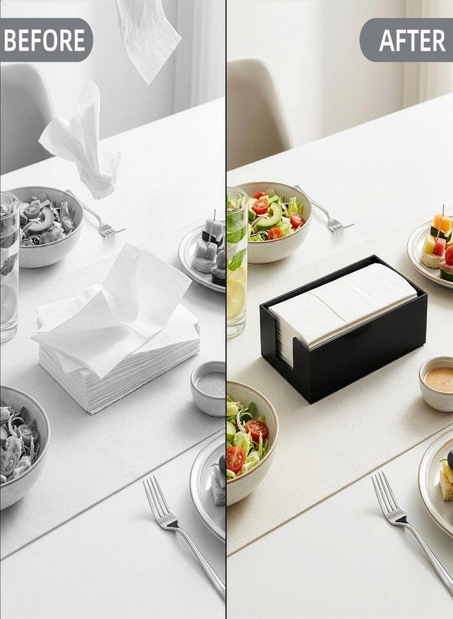 Cididu 2 Pack Acrylic Napkin Holder, Black Guest Towel Holder Tray for Bathroom, 0.12'' Thickness Disposable Paper Hand Towel Storage Tray, Modern Flat Napkin Holders for Kitchen Table Dinning Party - Image 5