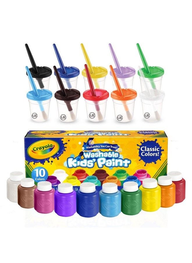 The Mega Deals - Kids Paint Set Kids Paint With Toddler Art Supplies Included Washable Paint For Kids With Toddler Paint Brushes And Paint Cups Complete Toddler Painting Set Paint For Kids Supplies - Image 1