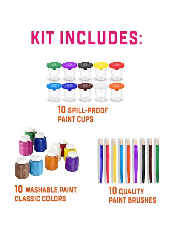 The Mega Deals - Kids Paint Set Kids Paint With Toddler Art Supplies Included Washable Paint For Kids With Toddler Paint Brushes And Paint Cups Complete Toddler Painting Set Paint For Kids Supplies - Image 1