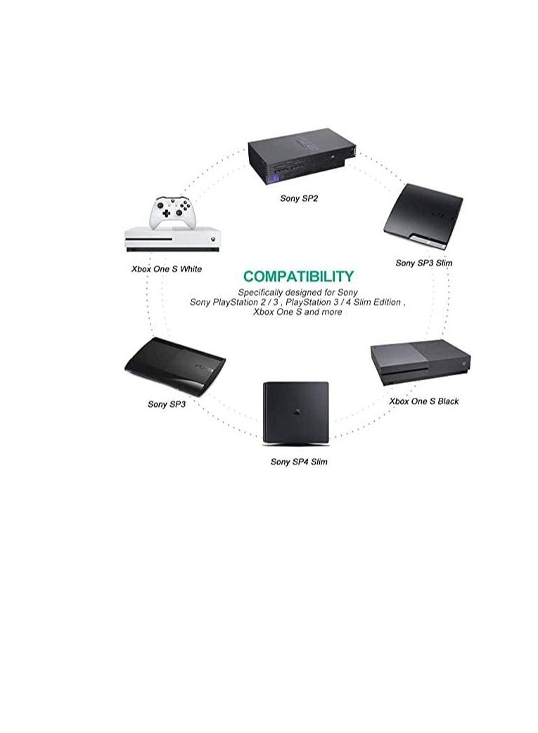 Terabyte كابل طاقة IEC C7 بطول 1.5 متر على شكل 8 لجهاز Xbox One و Xbox S و Samsung و LG و Philips و Toshiba و Sony و PS4 و PS5 و Sharp و Panasonic و تلفاز LED مسطح وطابعة وصندوق Sky و Sky Plus+ HD - Image 5