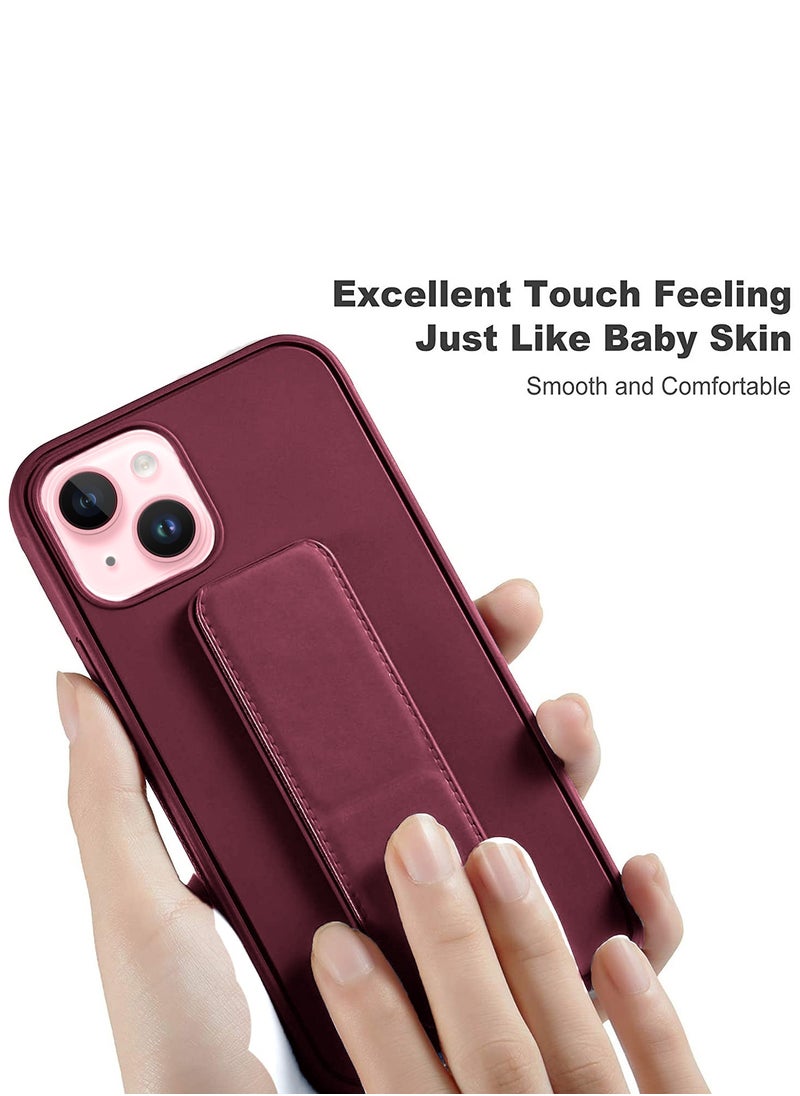 Wtech TPU Rubber Silicone Hand Grip Protective Phone Case Cover For Apple iPhone 15 Maroon  - Image 4