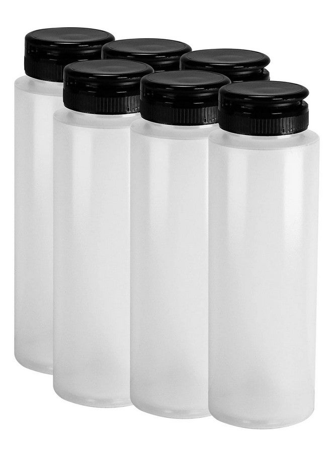 Pinnacle Mercantile Pinnacle Mercantile Easy Squeeze Plastic Condiment Bottles with Black Flip Top Cap 8 oz Empty Set 6 - Image 1
