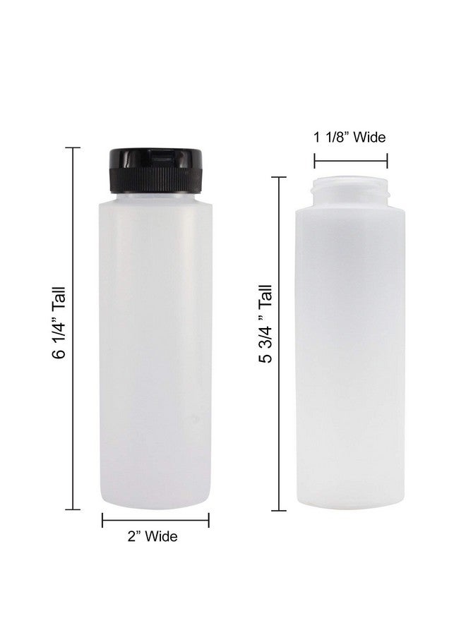 Pinnacle Mercantile Pinnacle Mercantile Easy Squeeze Plastic Condiment Bottles with Black Flip Top Cap 8 oz Empty Set 6 - Image 3