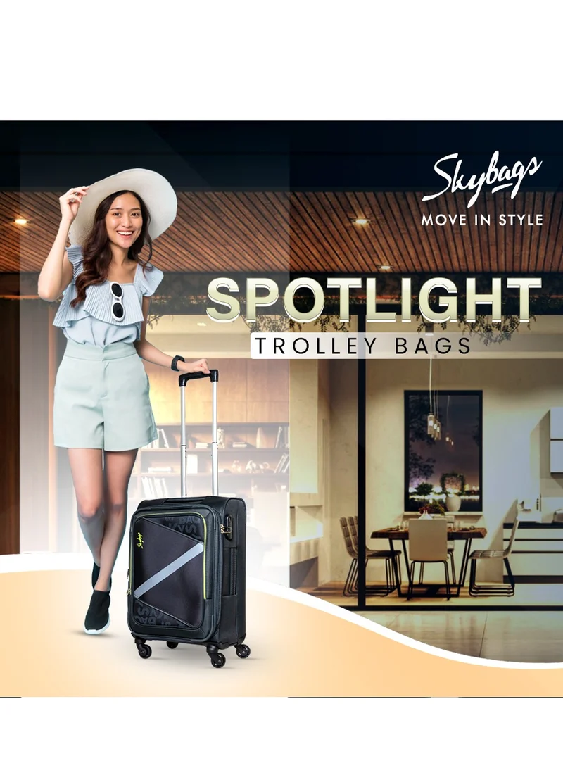 Skybags Set of 2 Luggage | Spotlight 4W Str (E) |360° 4 Wheels Polyester Soft Sided Spinner Trolleys- Cabin-20 Inch| Large- 28 Inch| Grey