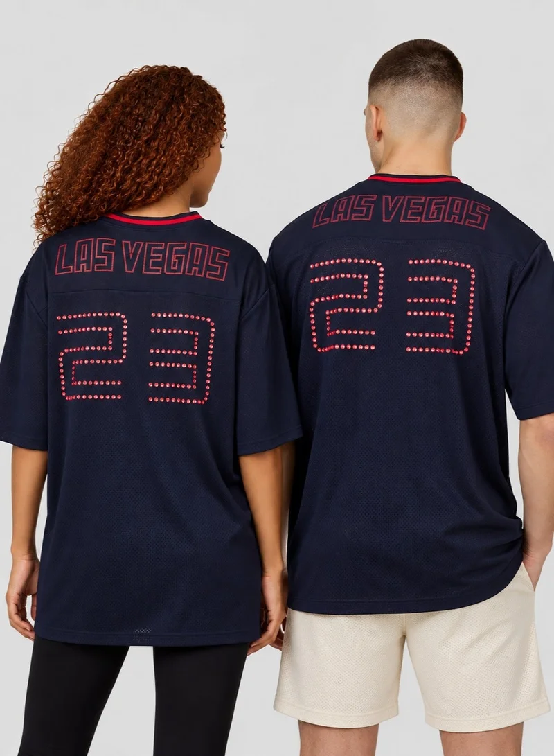 Red Bull Red Bull Racing Unisex Las Vegas GP 2023 Special Edition Graphic V-Neck T-Shirt, Blue