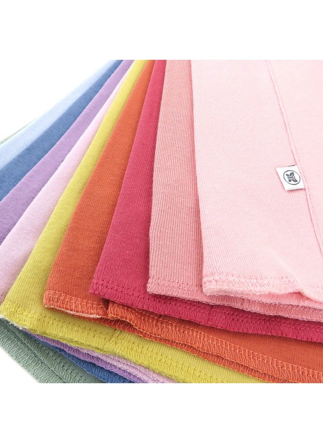 HonestBaby Honest Baby Baby Organic Cotton Knit Burp Cloths Multipack 10 Pack Rainbow Gems Pinks One Size  - Image 4