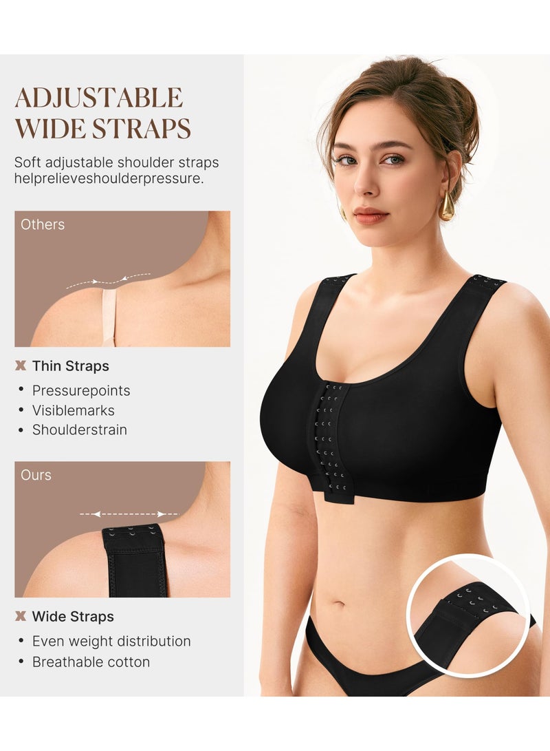 womens Post Surgery Bra Full Coverage Front Closure - Image 3