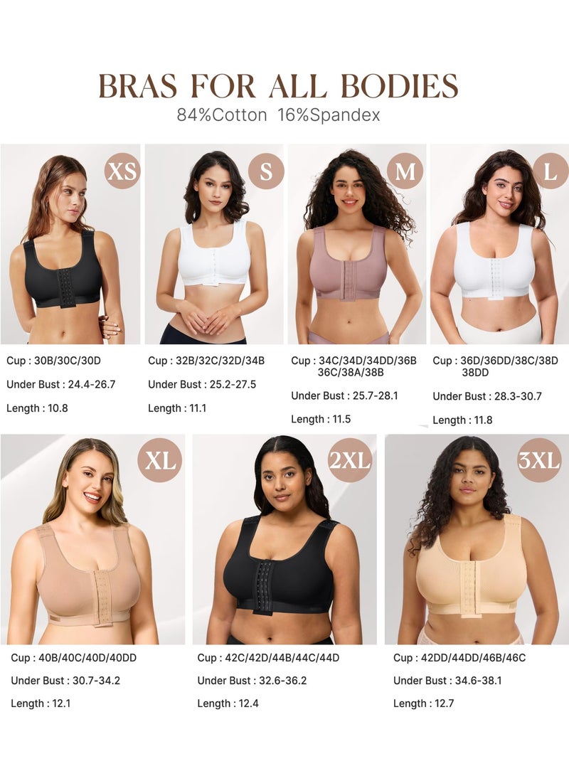 womens Post Surgery Bra Full Coverage Front Closure - Image 4