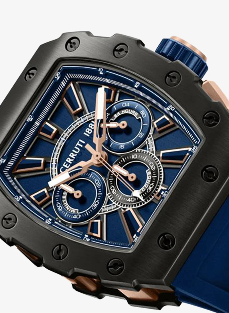 CERRUTI 1881 blue Men's Gubbio 43.5mm Blue Dial Silicone Strap Multifunction Watch For Men for Men | Best Price UAE