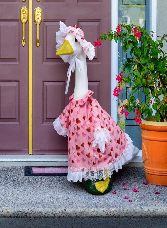 ComfyKit 2 Sets Holiday Porch Goose Outfits for Valentine and St. Patrick,23" Porch Goose Clothes for Patio Yard Lawn Decor - Image 4