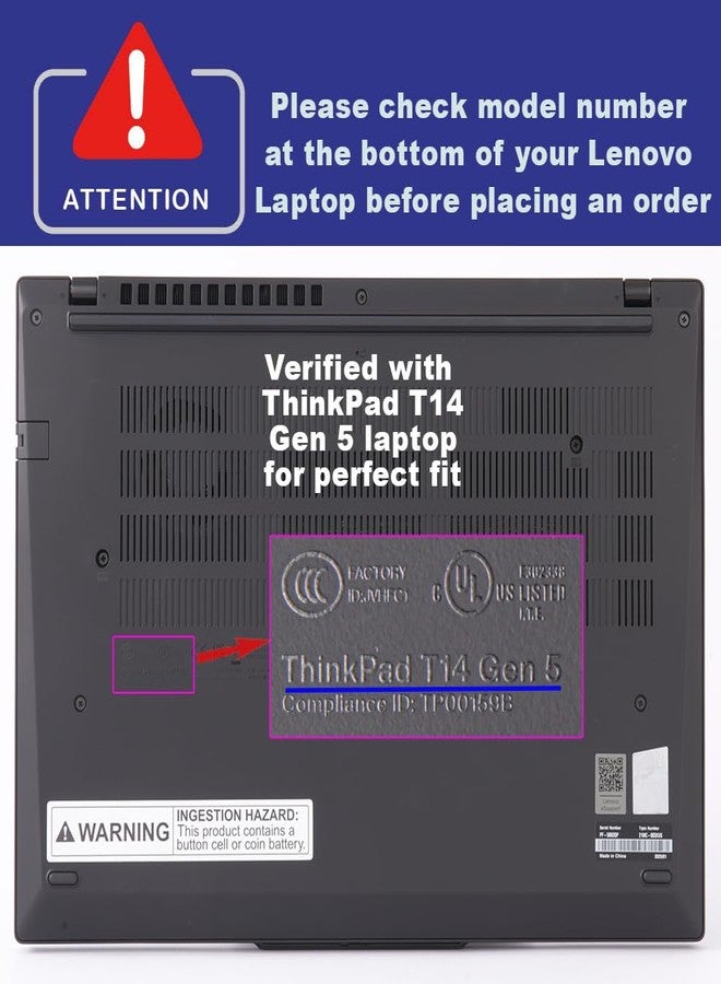 mCover Red Hard Shell Case Cover Compatible with Lenovo ThinkPad T14 Gen 5 / Gen 6 Windows Notebook PC (180° Hinge, NOT for other Lenovo Models) - Image 4