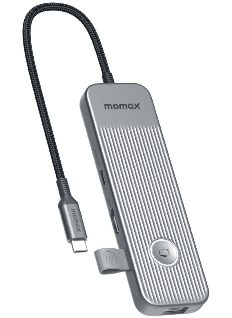 ONELINK 8 in 1 multi-function USB-C Hub USB-C 3.2 Up to 5Gps USB-C 100W PD 3.0 Charging and Data Transfer - Space Grey