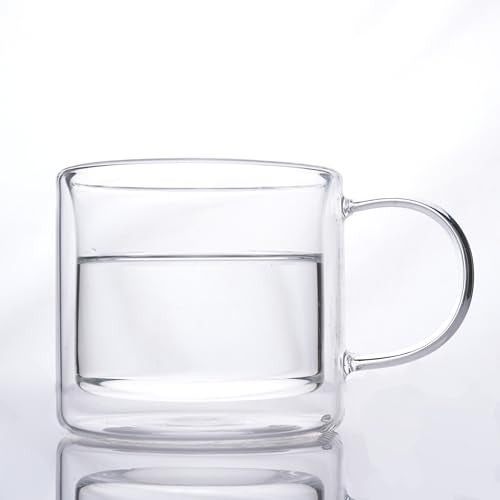 Femora Double Wall Coffee Mug 280ml (8 Ounces), Clear Glass with Handle, Insulated Cappuccino, Tea, Latte Cup - Heat Resistant (Pack of 1) - Image 5