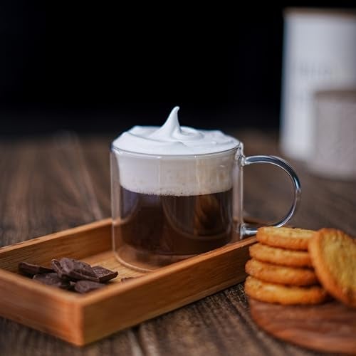Femora Double Wall Coffee Mug 280ml (8 Ounces), Clear Glass with Handle, Insulated Cappuccino, Tea, Latte Cup - Heat Resistant (Pack of 1) - Image 2