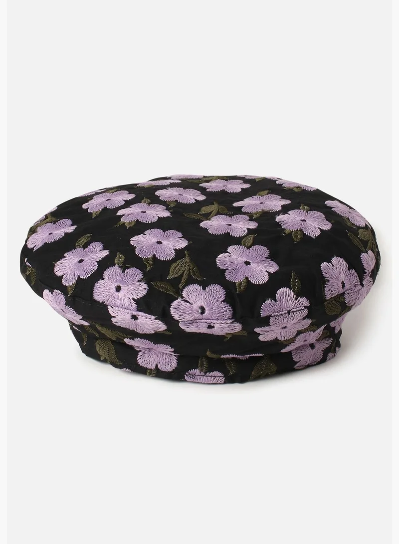 Haute Sauce Floral Print Beret Cap