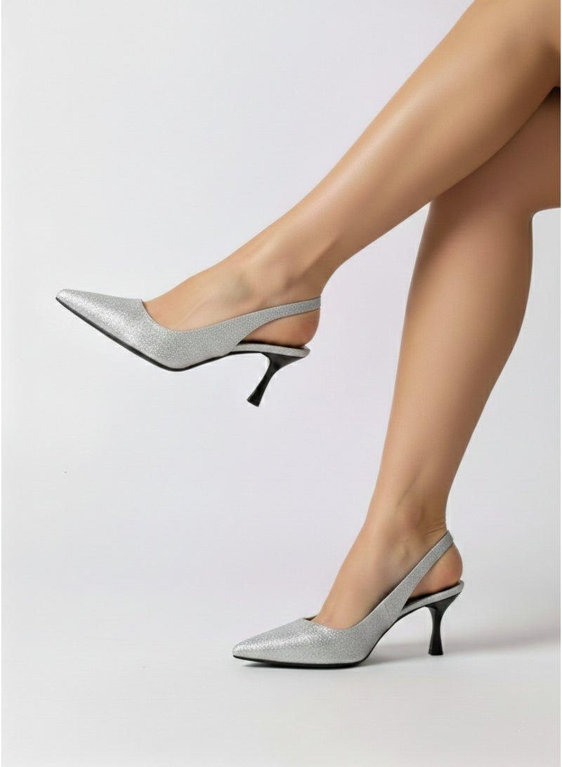Vbranda Elegant Shimmer Slingback Heel C-81 - Image 1