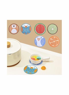 Y&D Cartoon Coasters 6 PCS Silicone Colored Cute Cup Pad Mat None slip for Coffee Beer Mug Wine Glass Bottle Home and Bar  - Image 3