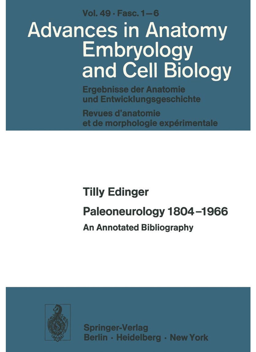 Paleoneurology 1804-1966: An Annotated Bibliography 