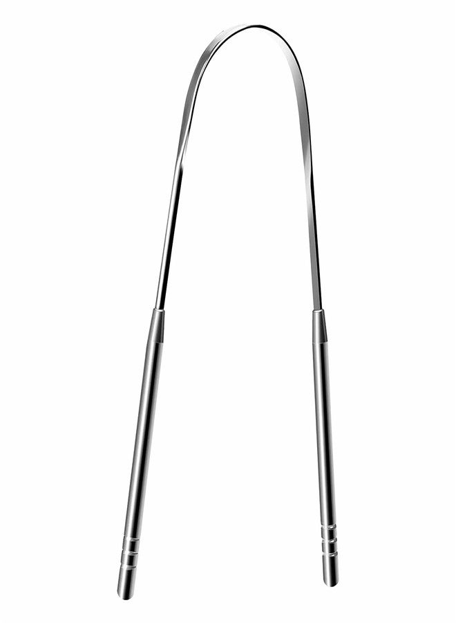 Nurpi oral care steel Tongue cleaner long handle 13 x 5 x 1 cm for Adults and Kids Pack of 1 - Image 1