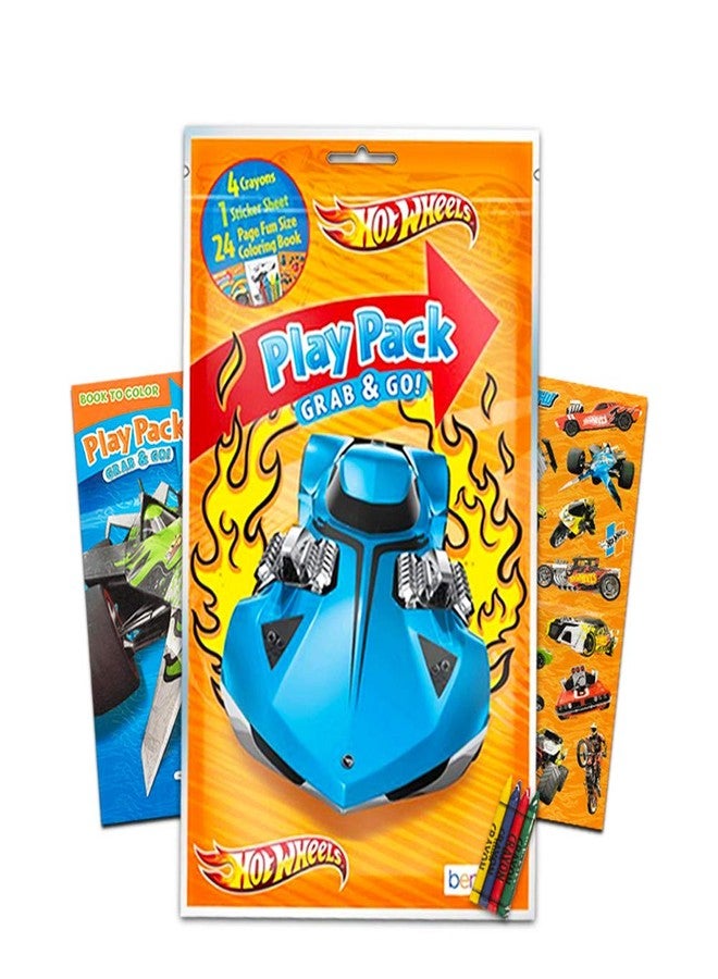 Hot Wheels Party Favors Pack ~ 6 Hot Wheels Play Packs Filled with Stickers, Coloring Books, Crayons, and Beach Kids Loot Bags (Hot Wheels Supplies) - Image 4