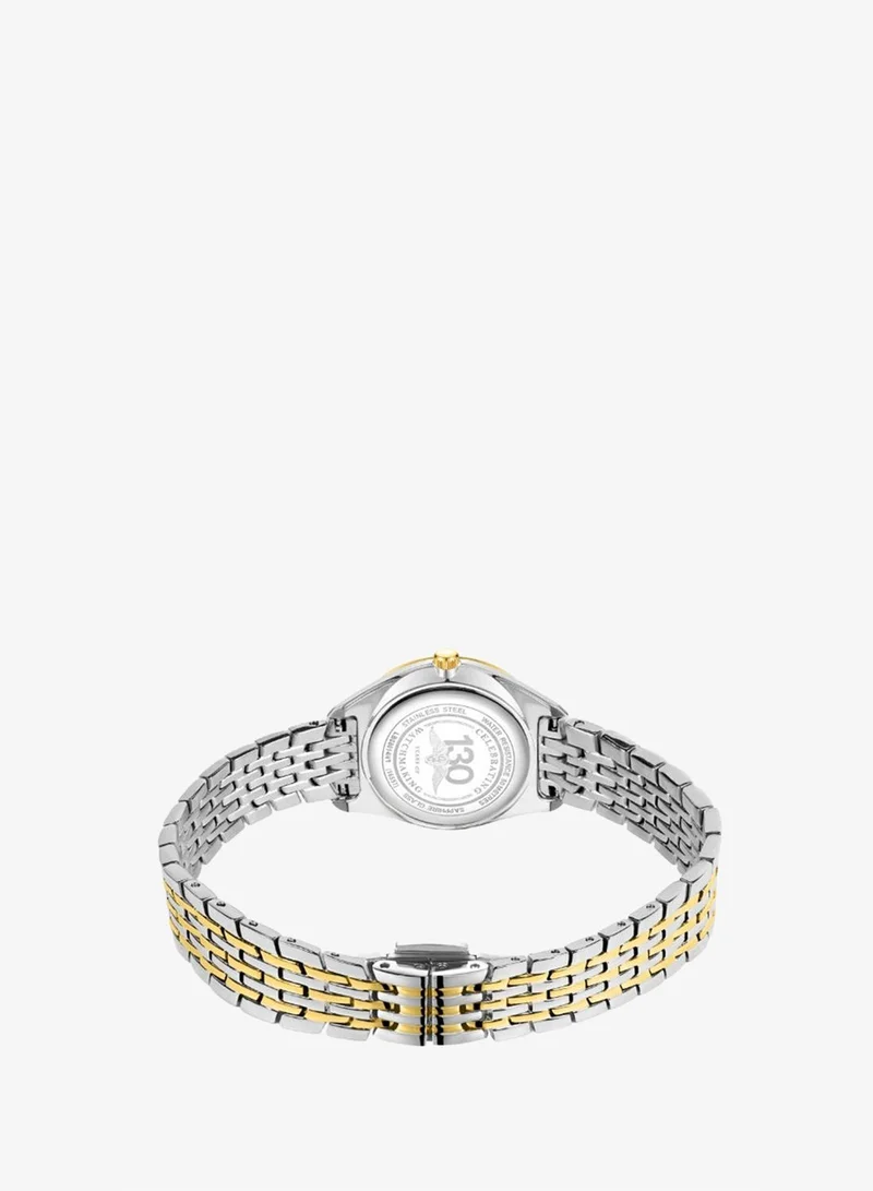 Rotary  Rotary Ladie's Ultra Slim Sunray Guilloche Dial Silver & Gold Plated Stainless Steel Bracelet Watch - LB08011/49 for Women | Best Price UAE