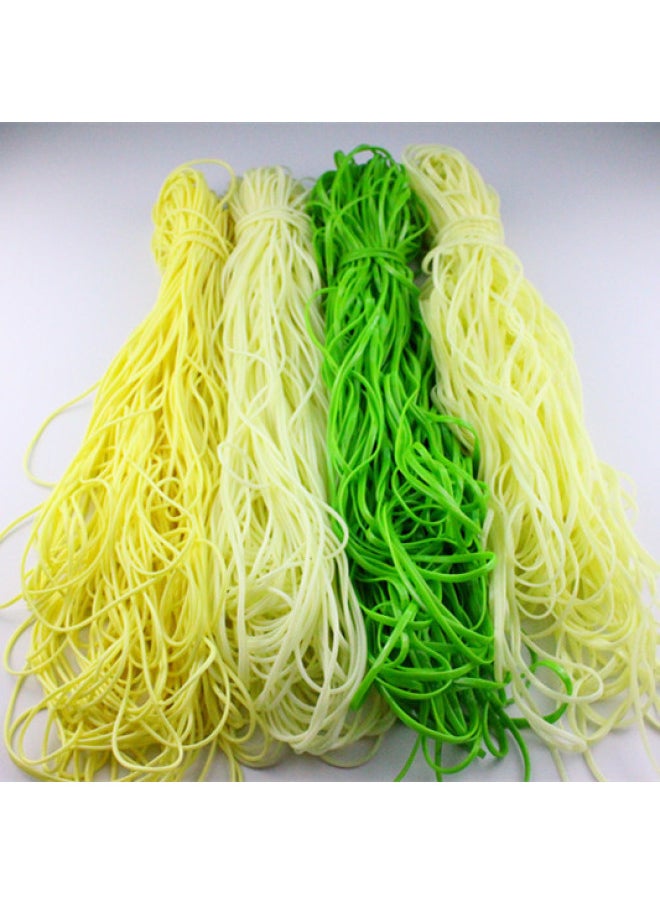 Simulation Noodle Model Color Vermicelli Wide Noodle Fake River Flour Food Samples Show Environmentally Friendly Material Soft And Plastic-Color:2.5mm Light Green (round) Noodles (without Basket)-Dimensions:100g