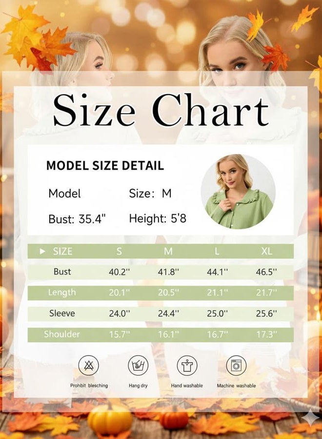 HOCANDY Womens Ruffle Collar Cardigan Sweater Button Up Open Front Fall Knit Jackets Cute Long Sleeve Button Down Cardigans, Red, L - Image 4