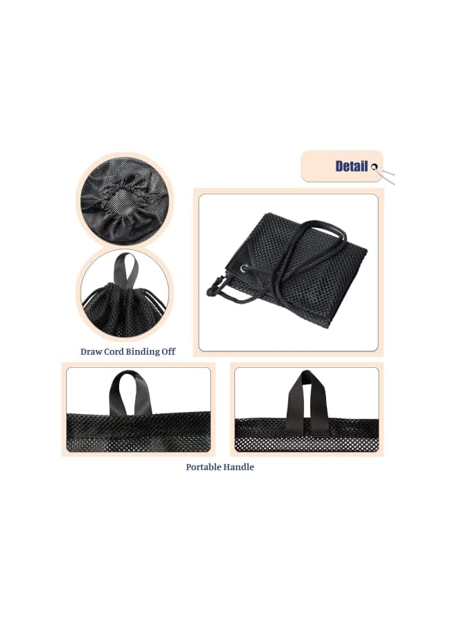 PROMASS 1 Pcs Mesh Drawstring Bag With Zipper Pocket Beach Bag For Swimming Gear Backpack Reflective Large Bag Fins For Adults Boys Girls Sports Football Soccer Kickboard Washable Foldable Bag - Image 3